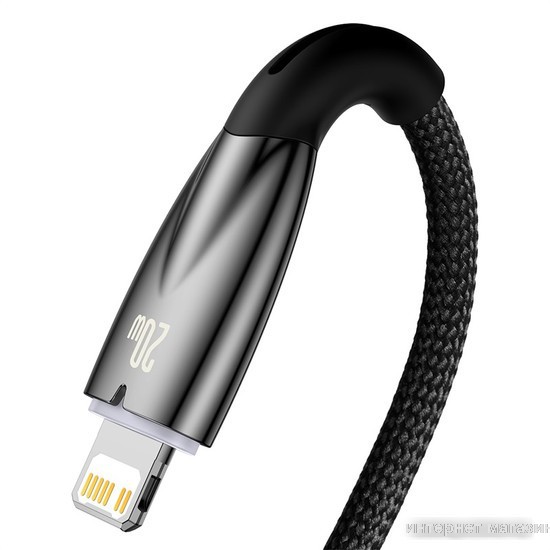 Кабель Baseus Glimmer Series USB Type-C - Lightning (2 м, черный)