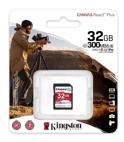 Карта памяти Kingston Canvas React Plus SDHC 32GB