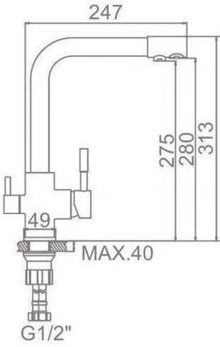 Смеситель Ledeme L4055U-3 (черный)