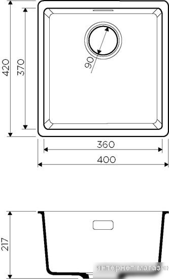 Кухонная мойка Omoikiri Kata 40-U BL