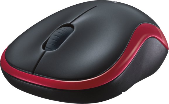 Мышь Logitech M186 (черный/красный)