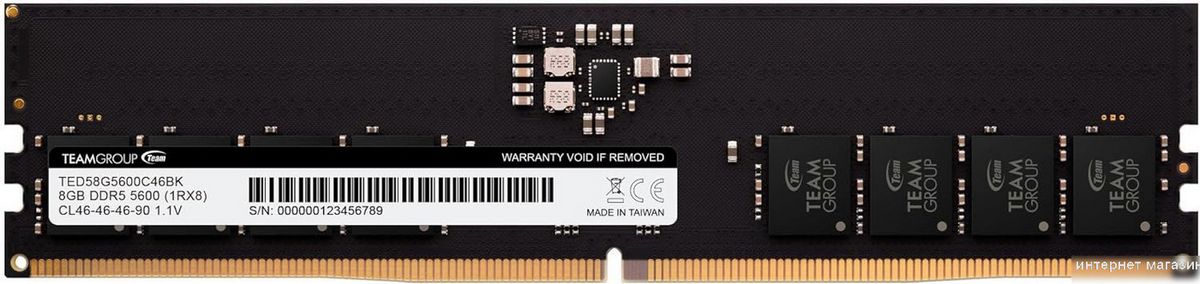 Оперативная память Team Elite 8ГБ DDR5 5600 МГц TED58G5600C4601