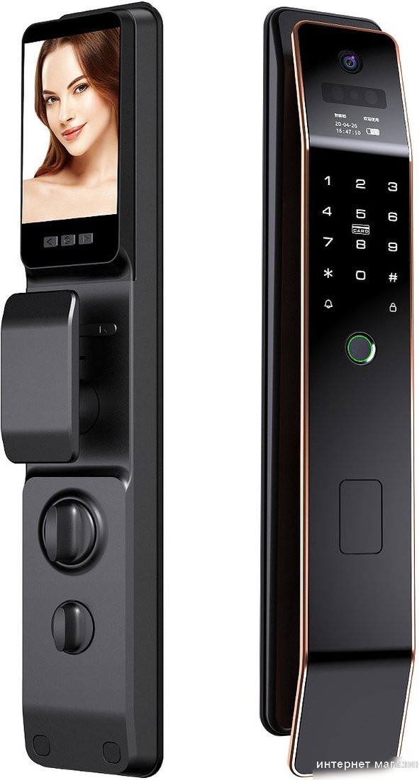 Дверной замок Roome Tuya 3D face intercom Lock 3D face-1 (черный)