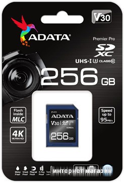Карта памяти A-Data Premier Pro ASDX256GUI3V30S-R SDXC 256GB