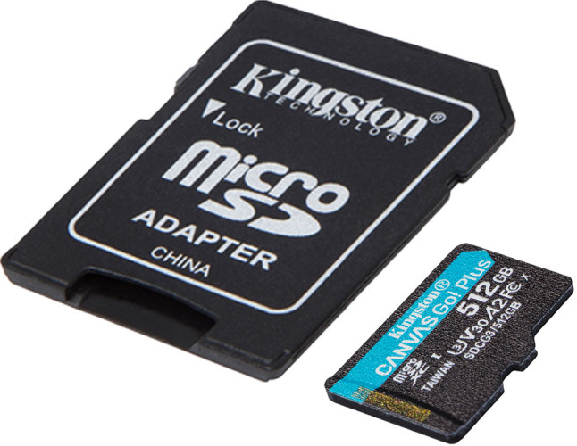 Карта памяти Kingston Canvas Go! Plus microSDXC 512GB (с адаптером)