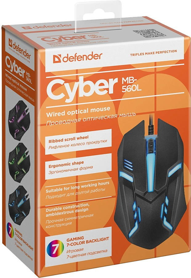 Мышь Defender Cyber MB-560L (черный)