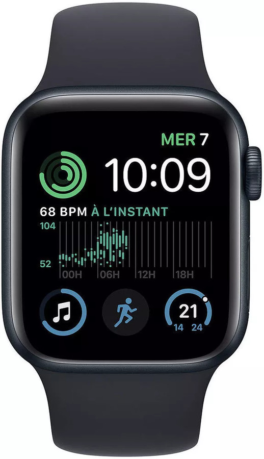 Умные часы Apple Watch SE 2 40 мм (алюминиевый корпус, полуночный/полуночный, спортивный силиконовый ремешок M/L)