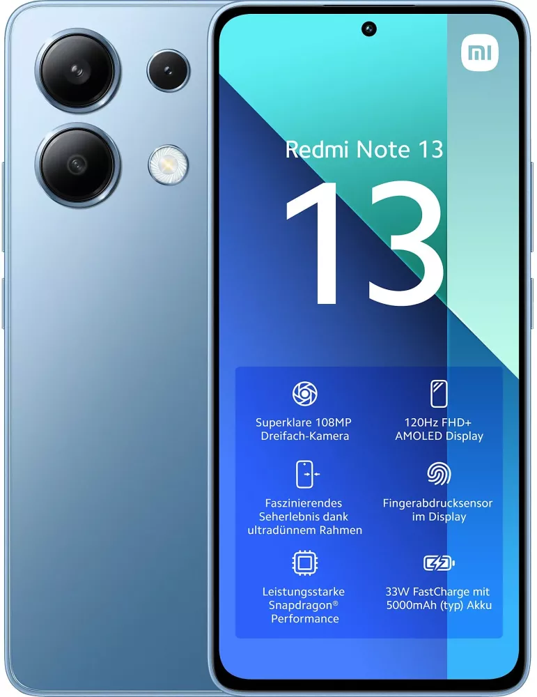 Смартфон Xiaomi Redmi Note 13 8GB/512GB с NFC международная версия (ледяной синий)