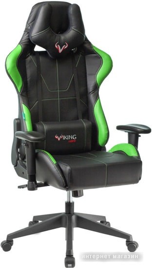 Кресло Бюрократ Viking 5 Aero (черный/зеленый)