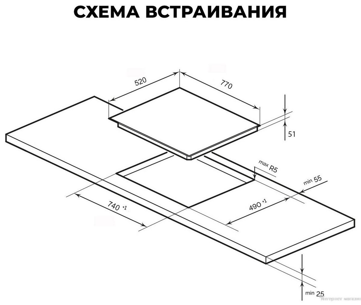 Варочная панель LEX EVH 772A BL