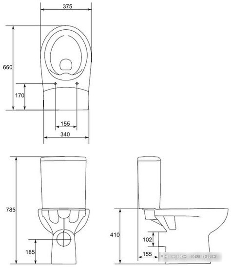 Унитаз Cersanit Nature New Clean On S-KO-NTR011-3/5-COn-DL-w