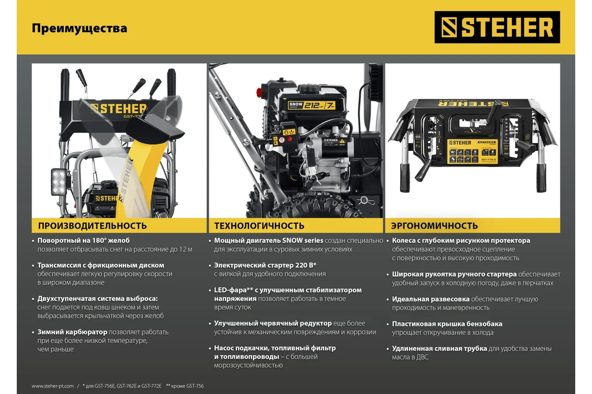 Снегоуборщик Steher GST-756