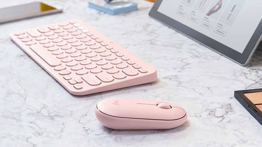 Мышь Logitech M350 Pebble (розовый)