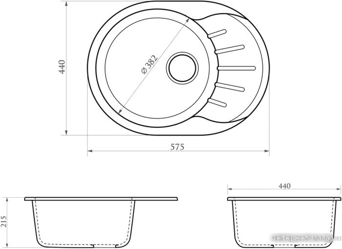 Кухонная мойка Berge BG-5801 (серый глянцевый)