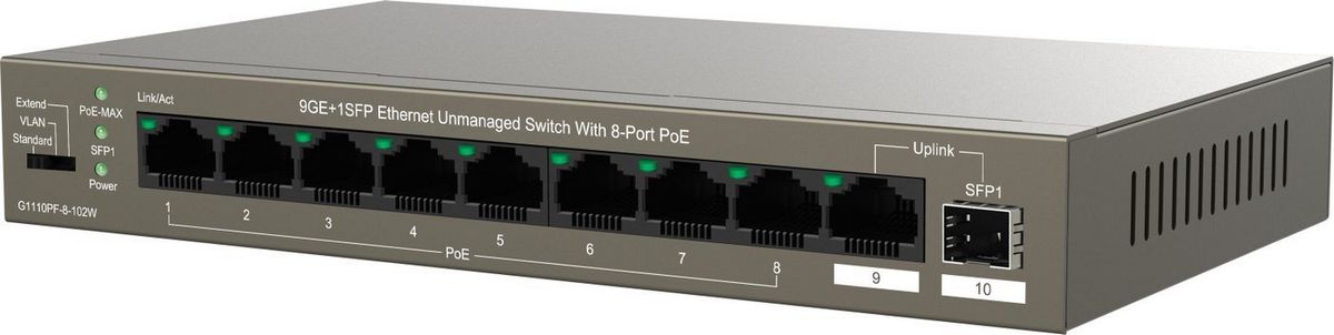 Неуправляемый коммутатор IP-COM G1110PF-8-102W