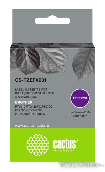 Картридж CACTUS CS-TZEFX231 (аналог Brother TZe-FX231)