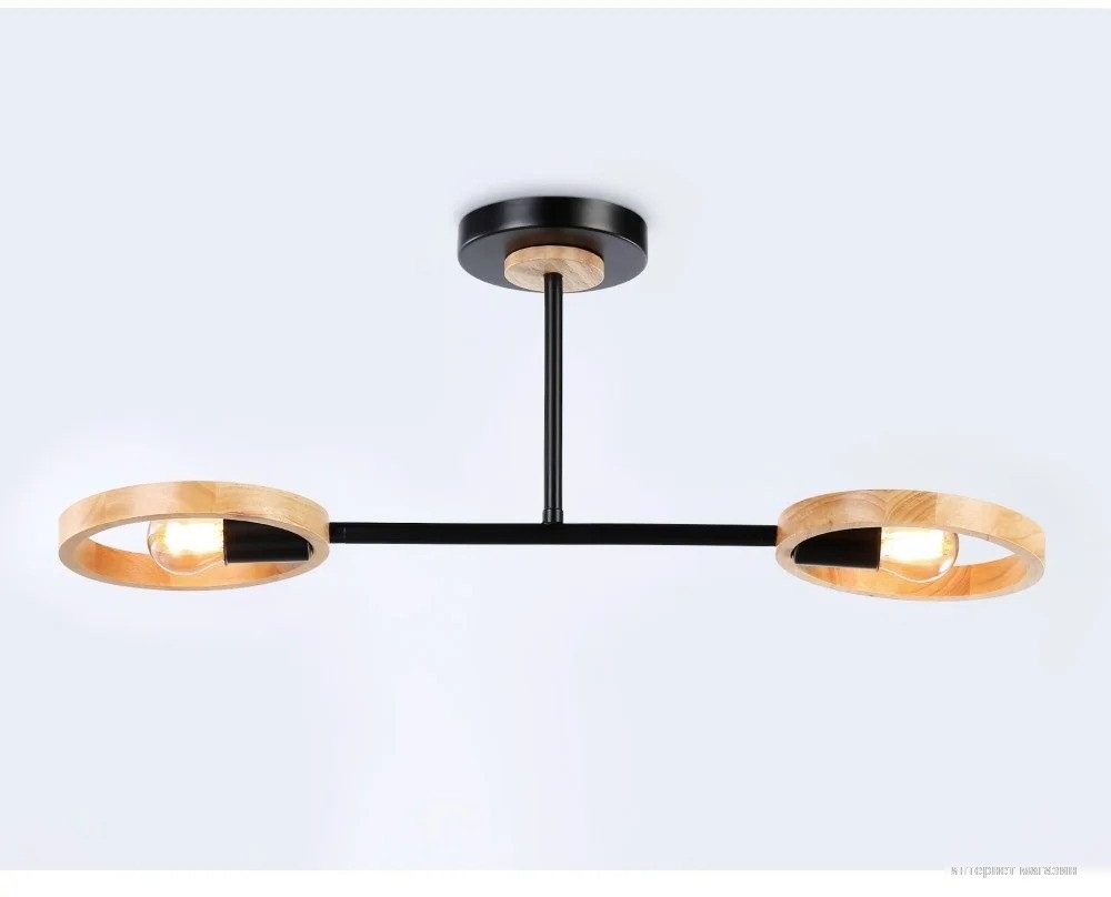 Люстра средней высоты Ambrella light Traditional TR8244/2 BK/LWD (черный/светлое дерево)