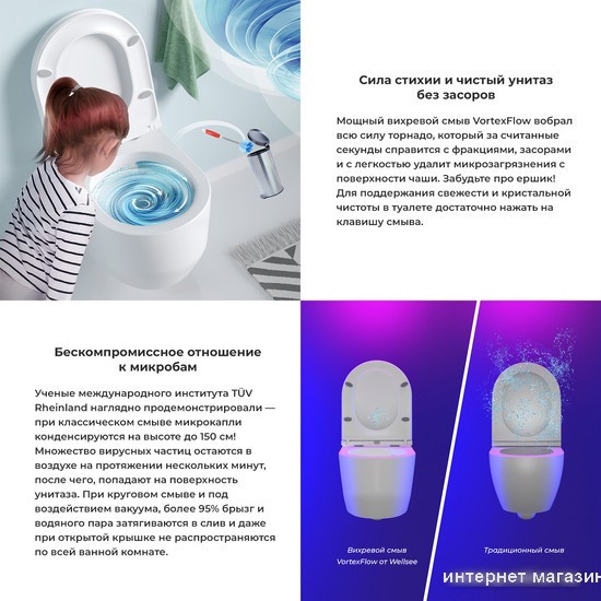 Унитаз подвесной Wellsee Croquis RimFree 182612001 (чаша, пневмокрышка, матовый белый)