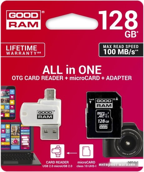 Карта памяти GOODRAM ALL in ONE microSDXC M1A4-1280R12 128GB