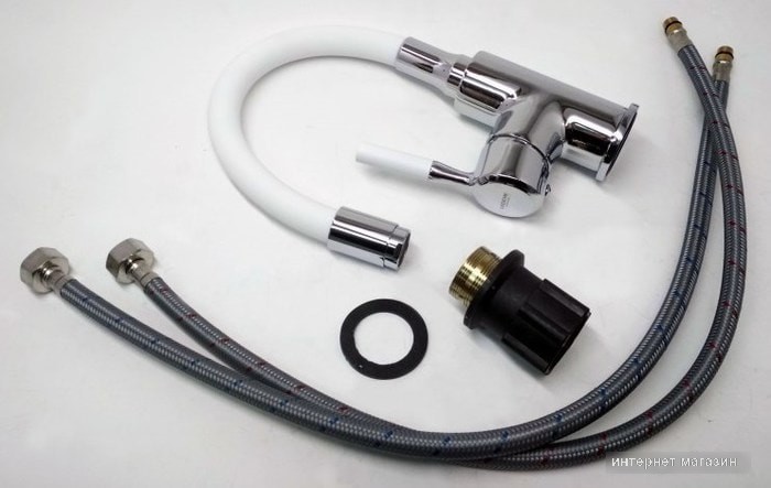 Смеситель Ledeme L1399-3 (хром/белый)