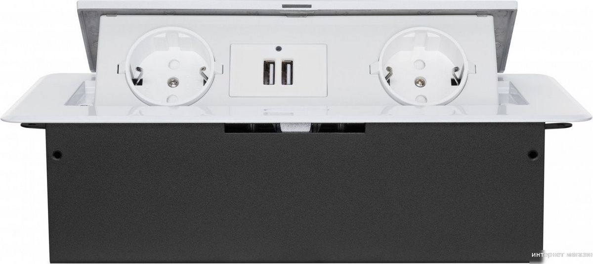 Сетевой фильтр CACTUS CS-SOCKET-EU/USBA-WH