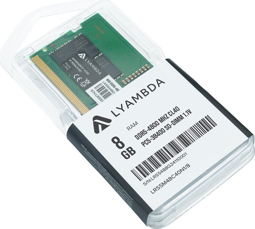 Оперативная память Lyambda 8ГБ DDR5 SODIMM 4800 МГц LRS5M48C40N1/8