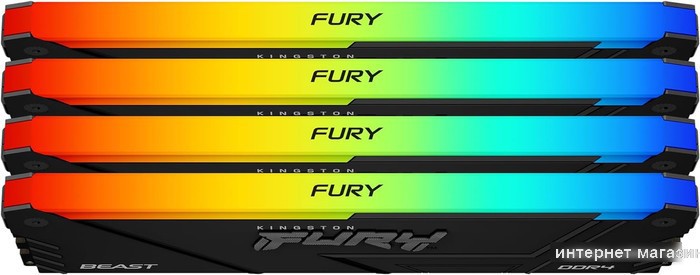 Оперативная память Kingston FURY Beast RGB 4x8ГБ DDR4 3600 МГц KF436C17BB2AK4/32