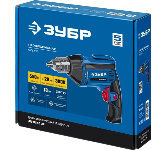 Безударная дрель Зубр ЗД-П550 ЭР