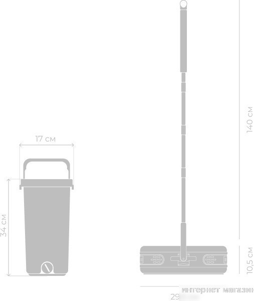 Швабра с отжимом Zetter S Home-bs-b (черный)