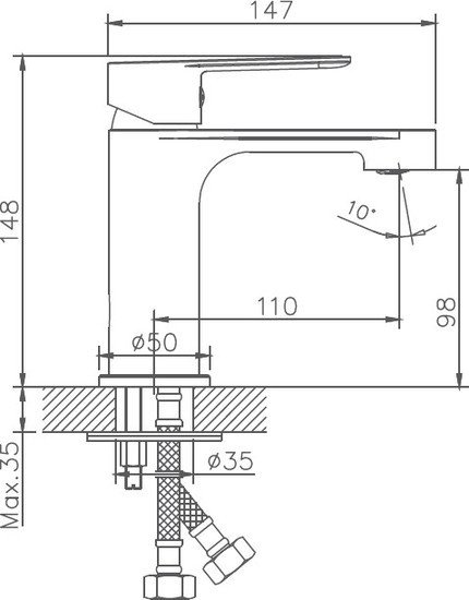 Смеситель Haiba HB10557-8 (хром/белый)