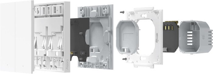Выключатель Aqara Smart Wall Switch H1 двухклавишный без нейтрали (графит)