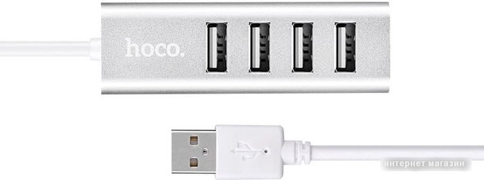 USB-хаб Hoco HB1 (серебристый)