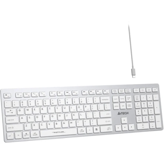Клавиатура A4Tech Fstyler FBX50C (серебристый/белый)