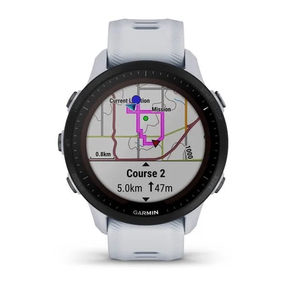 Умные часы Garmin Forerunner 955 Solar (белый камень)