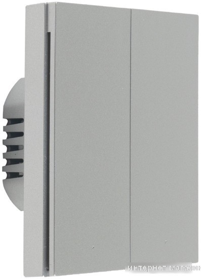 Выключатель Aqara Smart Wall Switch H1 двухклавишный без нейтрали (серый)