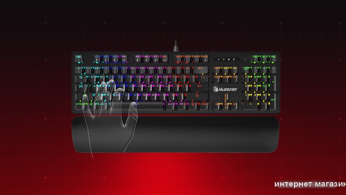 Клавиатура A4Tech Bloody B825R (Light Strike Red)