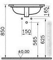 Умывальник Vitra S20 43x30.5 [5474B003-0618]