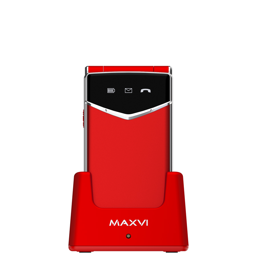 Телефон Maxvi E11ds (красный/серебристый)