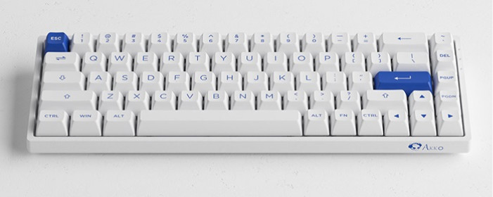 Клавиатура Akko 3068B Plus White & Blue (Akko CS Jelly Pink)