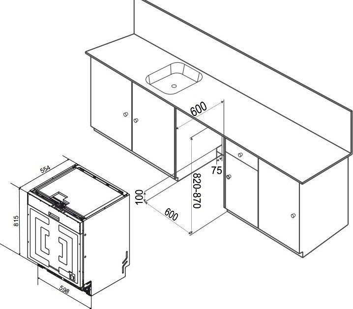 Встраиваемая посудомоечная машина Weissgauff BDW 6038 Touch Inverter Autoopen Infolight