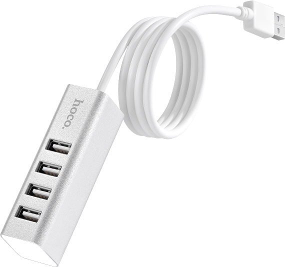USB-хаб Hoco HB1 (серебристый)