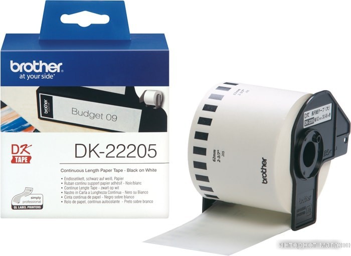 Самоклеящаяся термобумага Brother DK22205 (62 мм, 30.48 м)