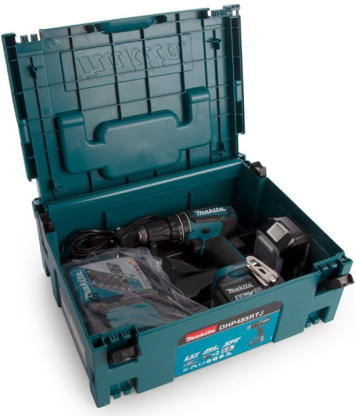 Дрель-шуруповерт Makita DHP485SYE (с 2-мя АКБ, кейс)