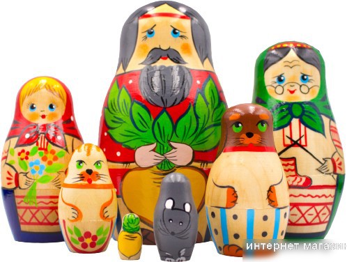 Развивающая игра Брестская Матрешка Русская народная сказка Репка (набор 7 шт)