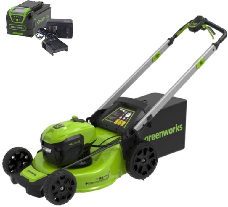Газонокосилка аккумуляторная Greenworks GD40LM48SPK4 2517407UB (с 1-им АКБ 4 Ач)