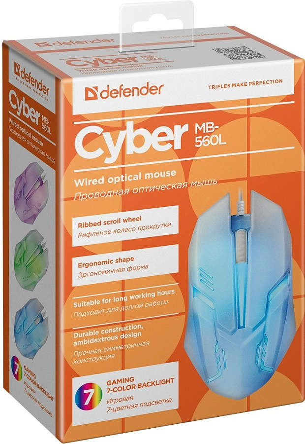 Мышь Defender Cyber MB-560L (белый)