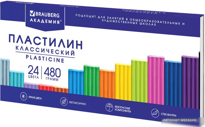 Пластилин BRAUBERG Академия Супер Хит 106424 (24 цвета)