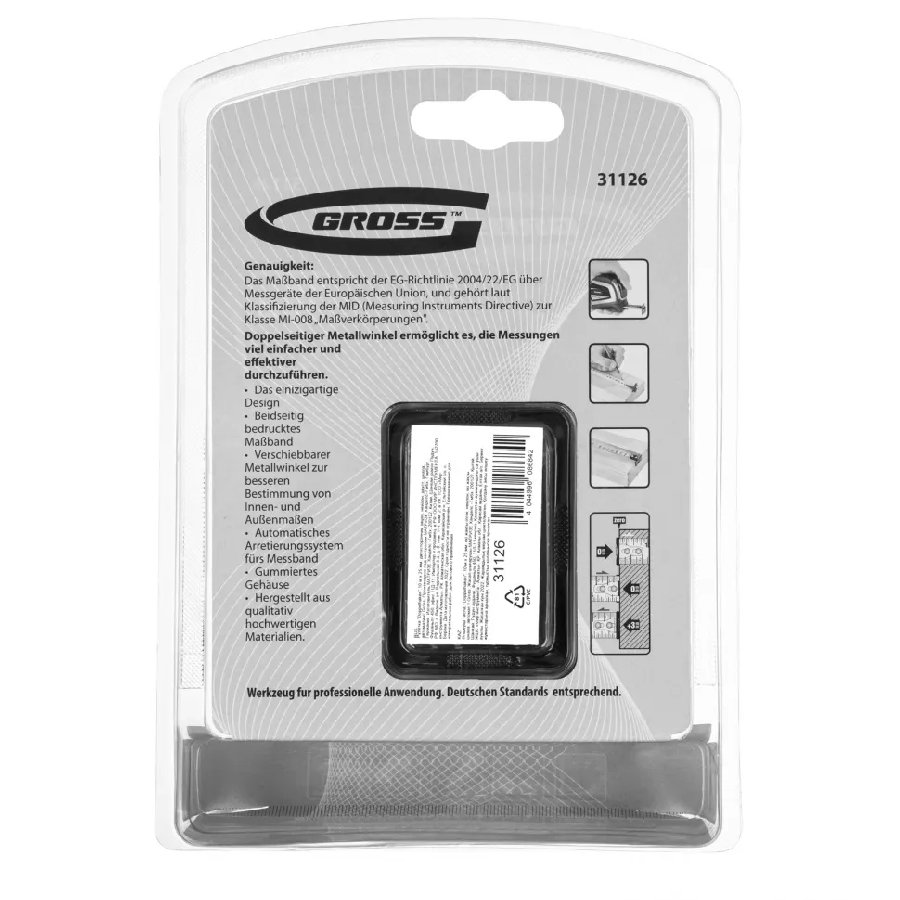 Рулетка GROSS 31126 (10м)