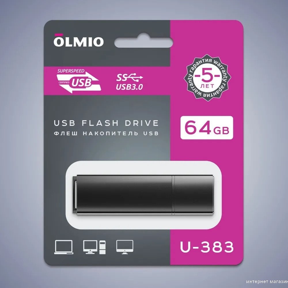 USB Flash Olmio U-383 64GB (черный)