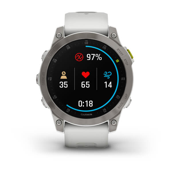 Умные часы Garmin Epix Sapphire Gen 2 (серебристый титан/белый)
